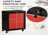 5-Drawer Tool Chest, Lockable Steel Tool Storage Cabinet with Wheels and Handle Tool Box for Garage, T3398P344243