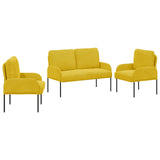 Sofa Sets with Cushion 3 pcs Yellow 115 x 56 x 80 cm Plywood 3406223