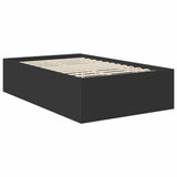 Bed Frame with Headboard Black 120 x 190 cm Engineered Wood 3408593