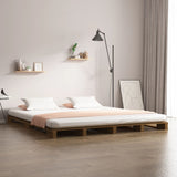 ZNTS Pallet Bed without Mattress Honey Brown Small Double Solid Wood 821430