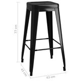 Bar Stools Stackable 2 pcs Black Metal 248147