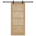 Sliding Door Manual Natural and black 86 x 198.5 cm 3333510