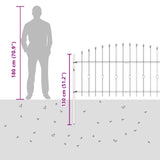 Spike Fence Asten Black 200 x 130 cm Powder-Coated Steel 42030086