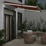 Manual Retractable Awning with LED Brown 350x250 cm 3215377