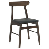 Dining Chair 2 pcs Dark Brown and Black Solid Rubber Wood 42020484