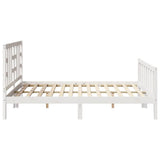 Bed Frame without Mattress White King Size Solid Wood Pine 3191977