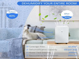 2000mL Portable Dehumidifier with Air Purifier, 24H Timer, 5 Modes, 10L/Day, for Home Laundry, White T3398P342286