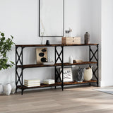 Console Table Smoked Oak 156x28x80.5 cm Engineered Wood 835426