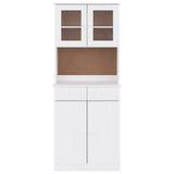 Highboard ALTA White 77x35x188 cm Solid Wood Pine 3187776