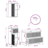 3 Piece Bathroom Cabinet Set EDE Black Engineered Wood 3417739