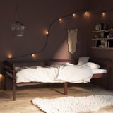 Bed Frame Dark brown Solid Pine wood Single Durable Bed Frame 322054