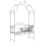 Garden Bench with Cushion White 104 x 54 x 93cm Steel 42008120