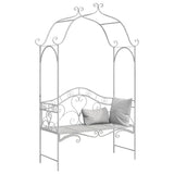 Garden Bench with Cushion White 104 x 54 x 93cm Steel 42008120