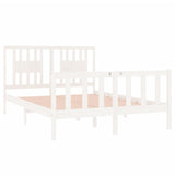 Bed Frame without Mattress White 135x190 cm Double Solid Wood 3104104