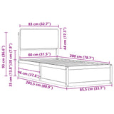 Bed Frame with Upholstered Headboard Light Grey 80 x 200 cm 877593