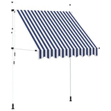 Manual Retractable Awning 200 cm Blue and White Stripes 43220