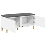 Hall Bench White 100 x 38 x 46 cm Engineered Wood and Fabric 891536