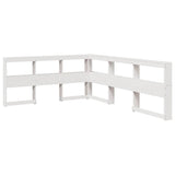 Bookcase Bed without Mattress White 135x190cm Solid Wood Pine 3324515