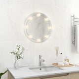Wall Mirror with LED Lights Round Glass 3078640