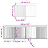 Dog Gate with Door Foldable 10 Panels White 800 cm Poplar Wood 3155567