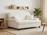 XXL Armchair with Cushions Cream 1.5 Lines Fabric 42043499