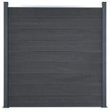 Fence Panel Set Grey 353x186 cm WPC 3211831