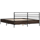 Bed Frame without Mattress Brown Oak 150x200 cm King Size 3280051