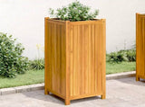 Garden Planter with Liner 42x42x100 cm Solid Wood Acacia 366438