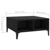 805987 Coffee Table Black 60x60x30 cm Engineered Wood