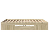 Bed Frame without Mattress Sonoma Oak 180x200 cm Super King Engineered Wood 3295452