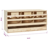 170654 Chicken Laying Nest 3 Compartments 72x33x38 cm Solid Pine Wood
