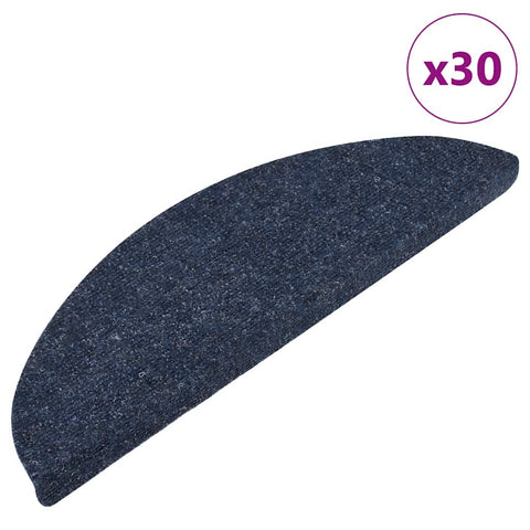 ZNTS Stair Mats Self-adhesive 30 pcs Blue 56x17x3 cm 3365917