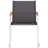 Garden Chairs 4 pcs Textilene and Stainless Steel Grey 46496