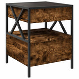 Bedside Table with Infinity LED Smoked Oak 40x40x51 cm 3284103