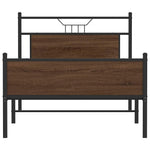 Bed Frame without Mattress Brown Oak 100x190 cm Engineered Wood 4107028