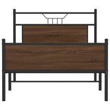 Bed Frame without Mattress Brown Oak 107x203 cm Engineered Wood 4107030