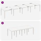 Garden Table White 250 x 100 x 73 cm Poly Rattan 3378518