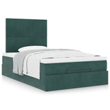 Ottoman Bed with Mattresses Dark Green 120x200cm Velvet 3313394