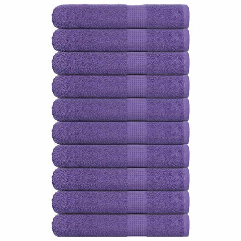 Towels 10 pcs Purple 100x200 cm 360 gsm 100% Cotton 136892