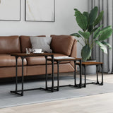 Nesting Coffee Tables 3 pcs Brown Oak Engineered Wood 837821