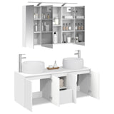 Bathroom Cabinet Set 4 pcs White Engineered Wood 3406535