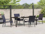 Garden Dining Set 5 pcs Black Powder-Coated Steel 3379404