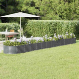 Garden Raised Bed Galvanised Steel 512x80x36 cm Anthracite 318941