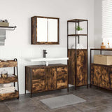 Bathroom Furniture Set with Drawer 2 pcs Smoked Oak and Black 3328376