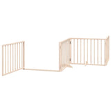 Dog Gate with Door Foldable 10 Panels 800 cm Poplar Wood 3155555