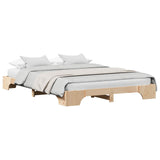Bed Frame Natural 160 x 200 cm Solid Pine Wood 872854