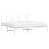 Metal Bed Frame without Mattress with Headboard White 193x203cm 352535