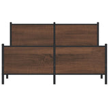 Metal Bed Frame without Mattress Brown Oak 140x200 cm 3301370