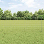 Fence with Posts Silver 0.8 x 25 m Steel 3336203