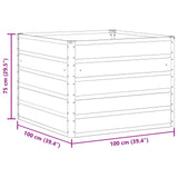 Planter Light Grey 100 x 100 x 75 cm Steel 42018131